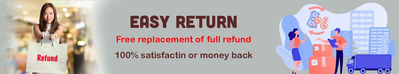 easy returns free replacement of full refund