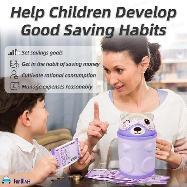 Bear Piggy Bank–Bear Shaped Coin Box For Kids,Classic Money Bank For Kids