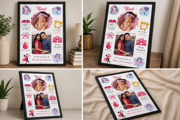 Personalized Baby Birth Memory Photo Frame