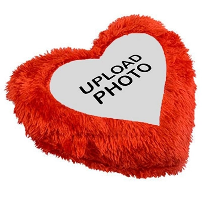 Personalized Heart Shape Fur Cushion | Custom Photo Cushion Gift