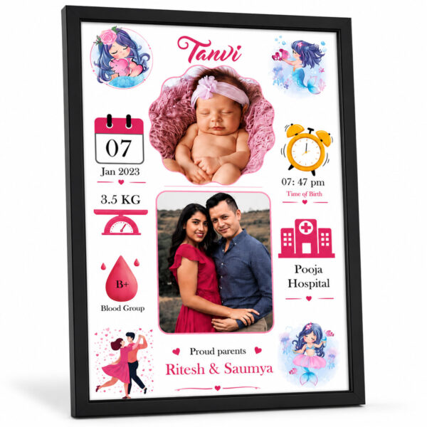 Personalized Baby Birth Memory Photo Frame