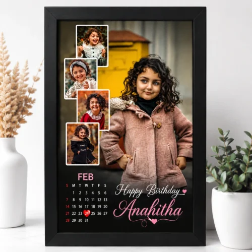 Personalized Birthday Photo Frame with Calendar Custom Birthday Gift Frame