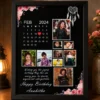 Personalized Floral Birthday Calendar Photo Frame