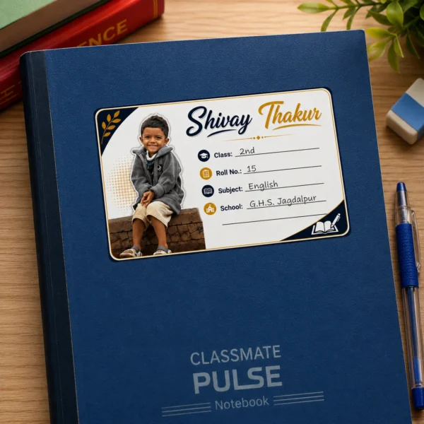 Personalized School Name Sticker with Photo for School Books Personalized School Name Sticker with Photo | Custom Book Labels for Kids