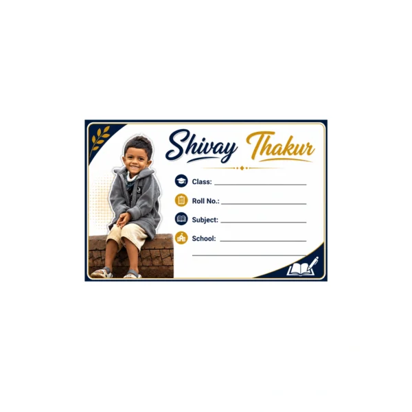 Personalized School Name Sticker with Photo for School Books4 Personalized School Name Sticker with Photo | Custom Book Labels for Kids