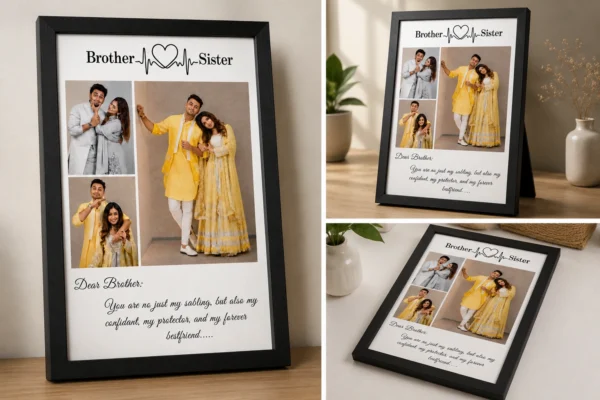 Brother Sister Photo Frame – Personalized Heartbeat Design with Message2 Brother Sister Photo Frame – Personalized Heartbeat Design with Message