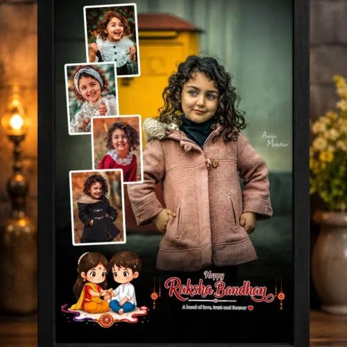 Raksha Bandhan Photo Frame – Personalized Polaroid Style Collage