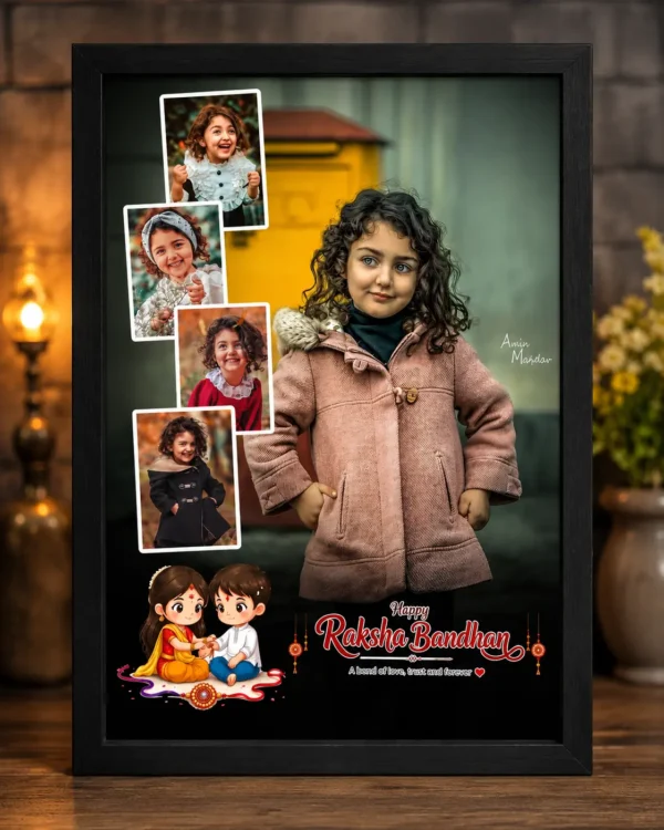 Raksha Bandhan Photo Frame – Personalized Polaroid Style Collage