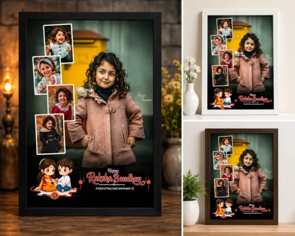 Raksha Bandhan Photo Frame – Personalized Polaroid Style Collage